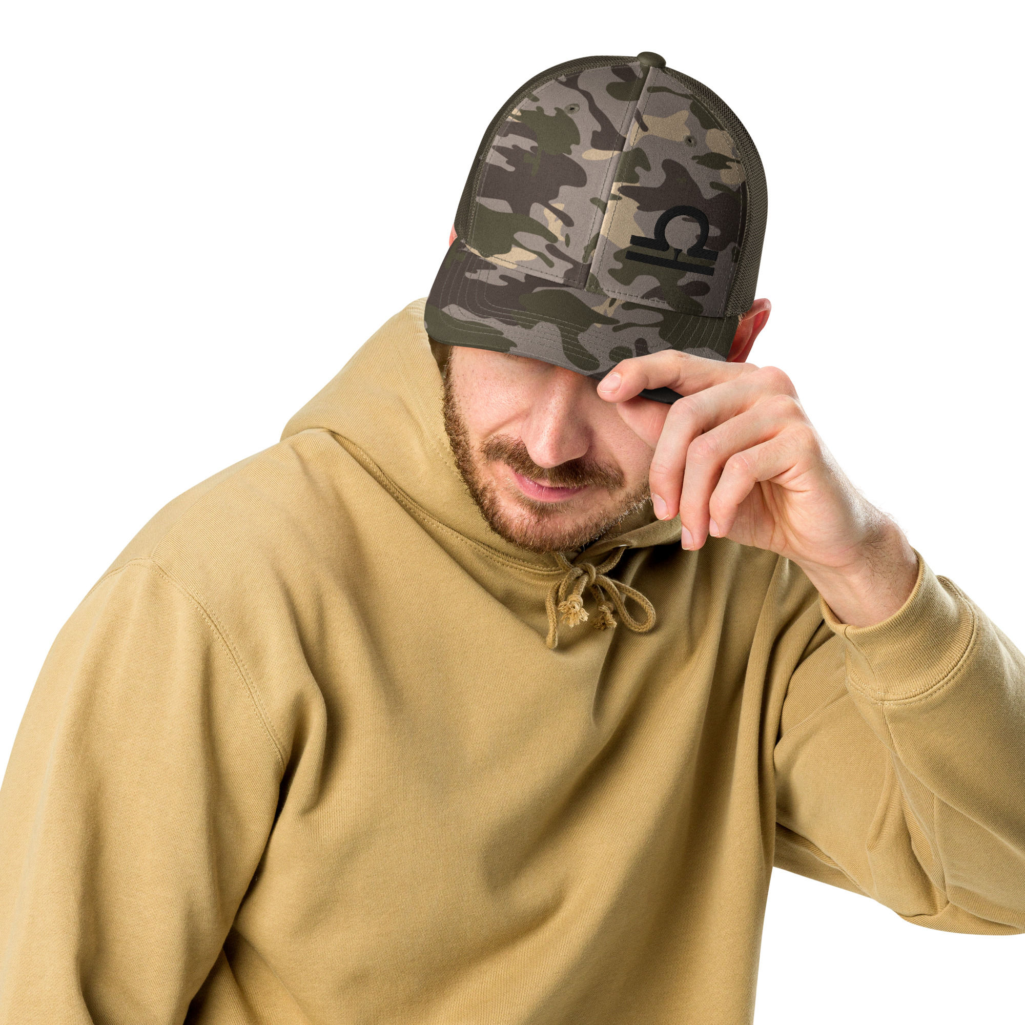 Camouflage trucker hat