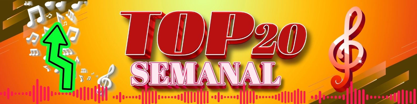 Top 20 semanal: lista musical con gráfico de subida