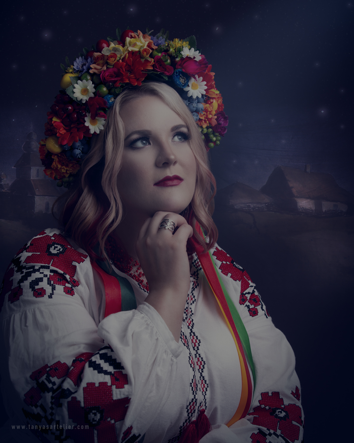 Ukrainian night. Illustrative image.