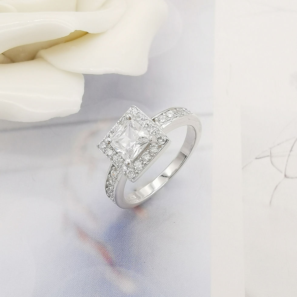 Thumbnail: Three Pieces Set Lover Bride Ring Marriage( size 5)