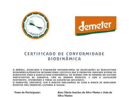 IKIPORÃ ao completar 3 anos recebe selo Demeter