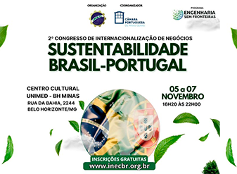 Câmara Portuguesa-MG realiza Congresso sobre Sustentabilidade Brasil-Portugal em parceria com INEC