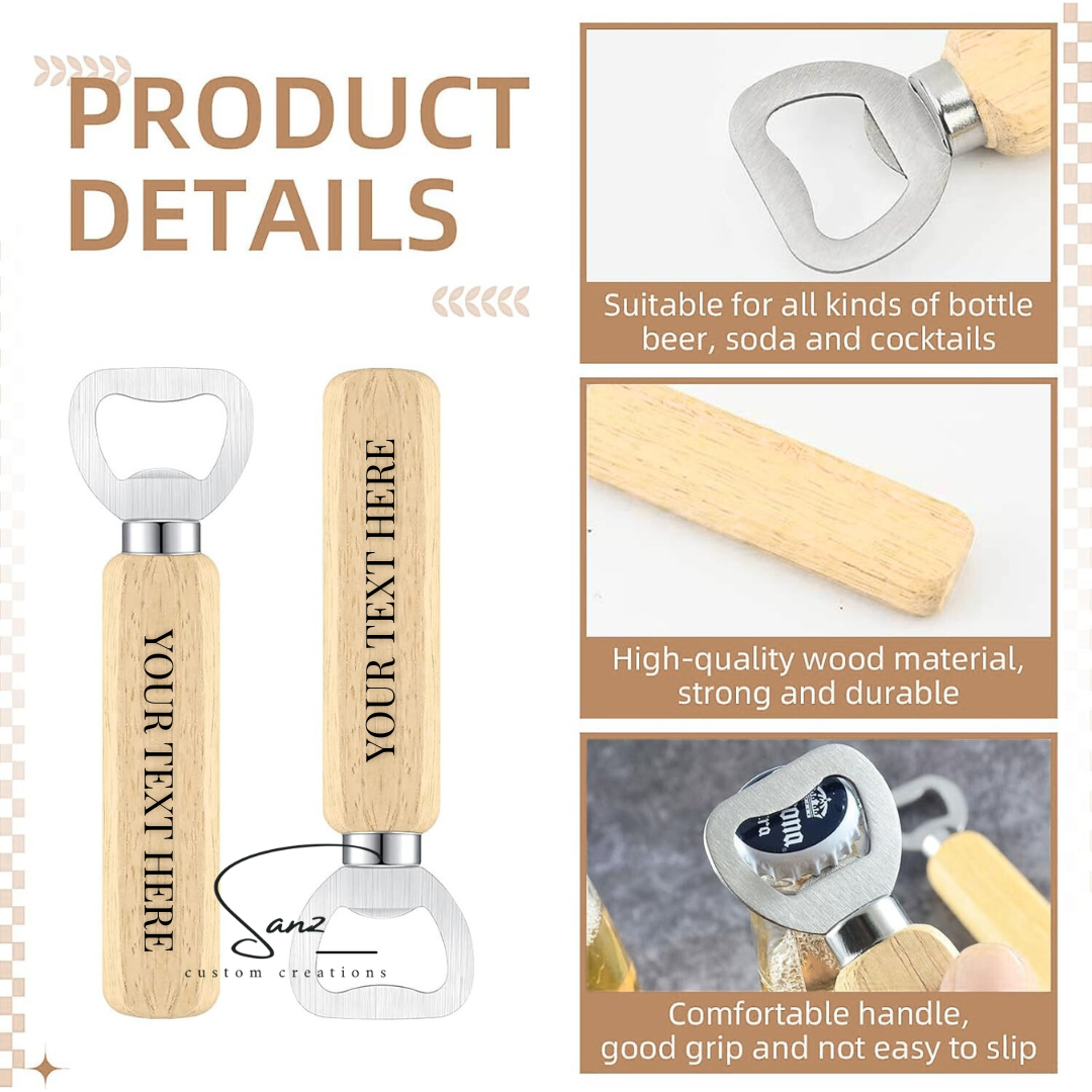 Personalized Wooden Bottle Opener