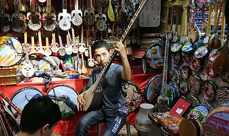 Muziekwinkel in Xinjiang