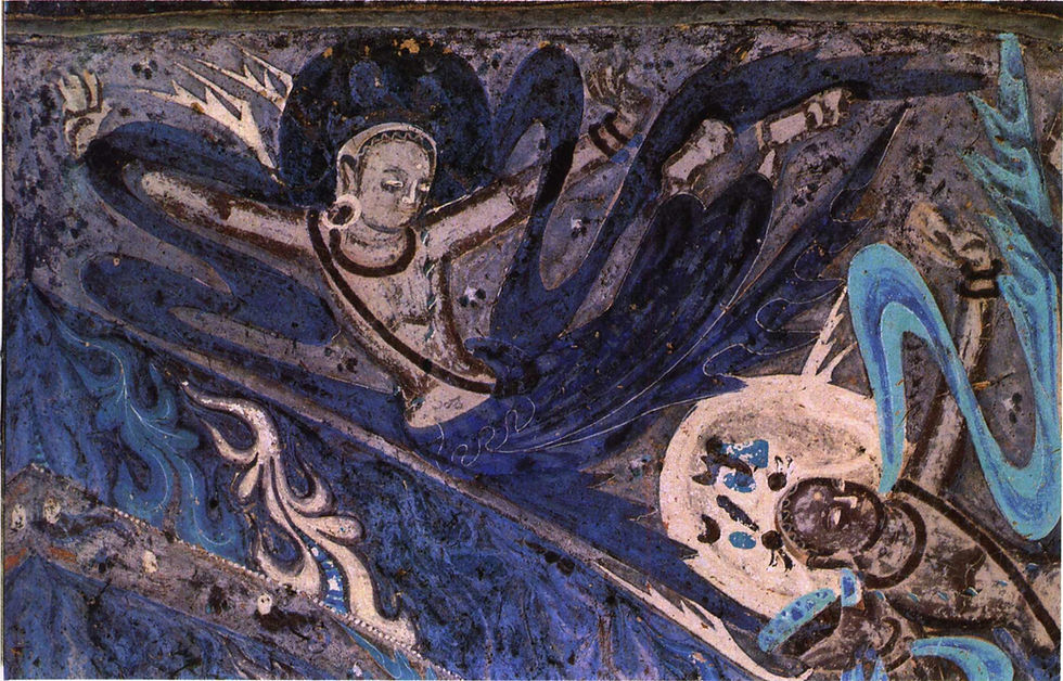 Detail in Mogao Grotten bij Dunhuang
