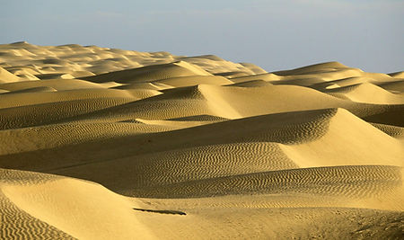 Zandduinen in Taklamakan Woestijn