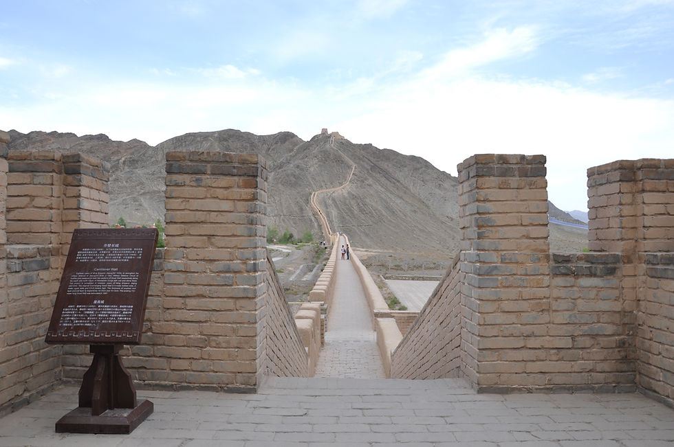 Jiayuguan overhangende Chinese Muur(3)