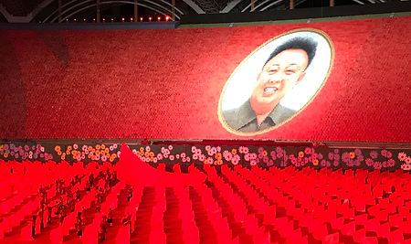 Portret van Kim Il Jong tijdens Arirang
