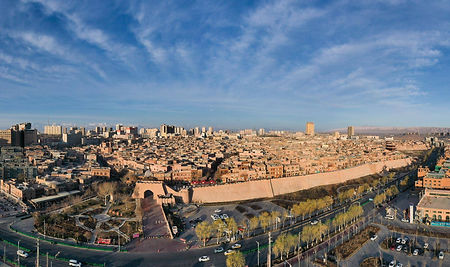 Overzicht van de oude centrum van Kashgar