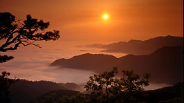 Ondergaande zon bij Mt. Kuwol