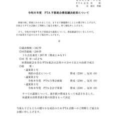 令和８年度予算総会書面議決結果