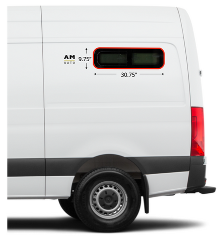 White van rear window dimensions: 30.75" x 9.75", AM AUTO