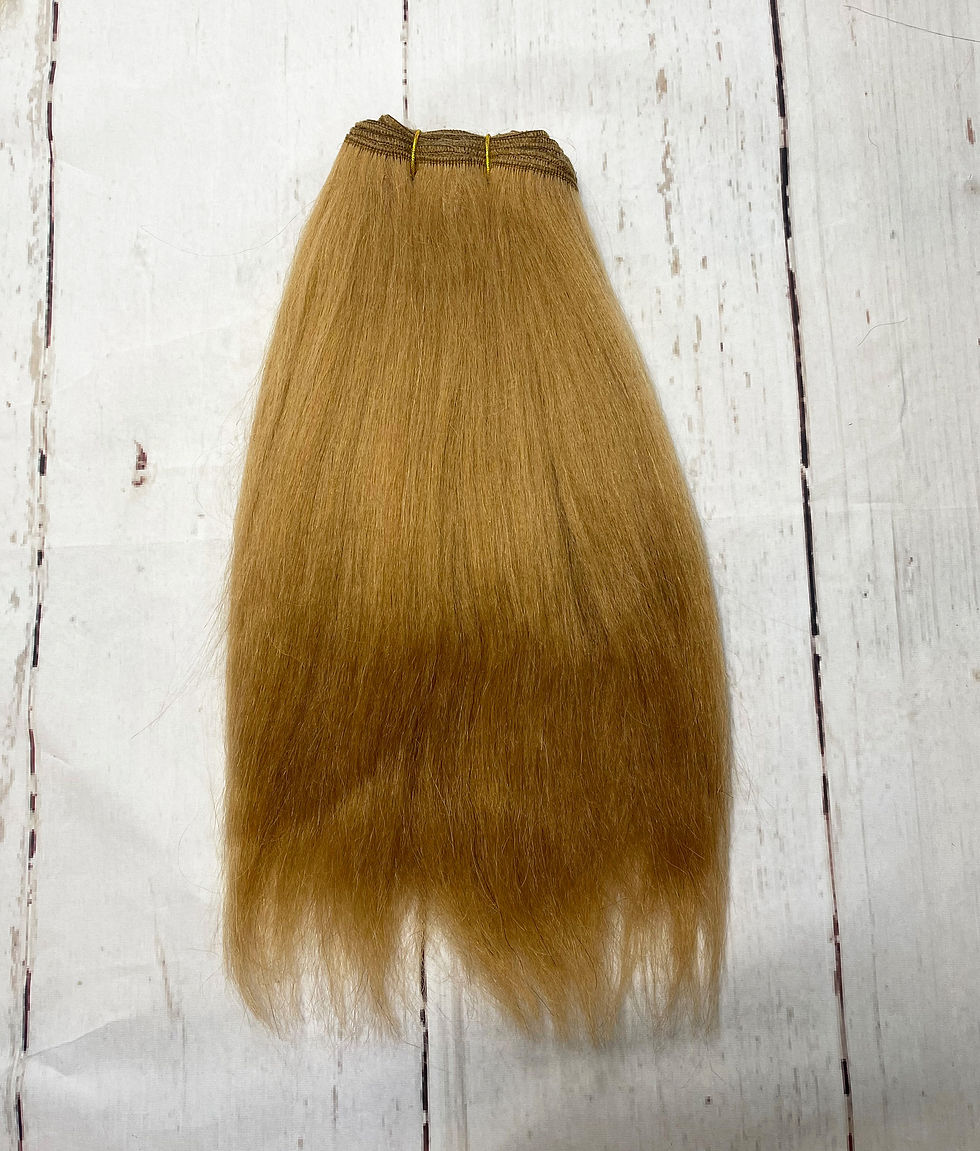 Thumbnail: 50g Straight Camel Hair Weft - 100cm of 10-12" long hair