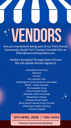 The Third Annual Community Health Fair Vendor list