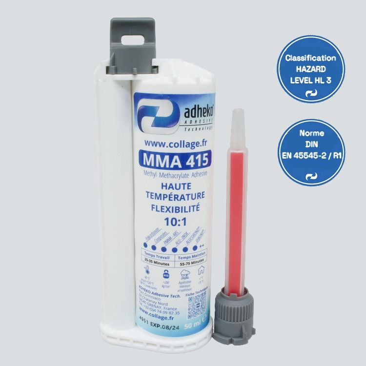 Colle methacrylate bi-composant haute temperature MMA 415