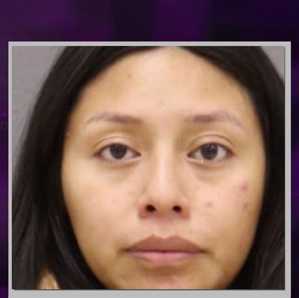 A close-up of a person with a neutral expression. Dark hair, visible white background. Subtle skin blemishes, purple hue around edges.
