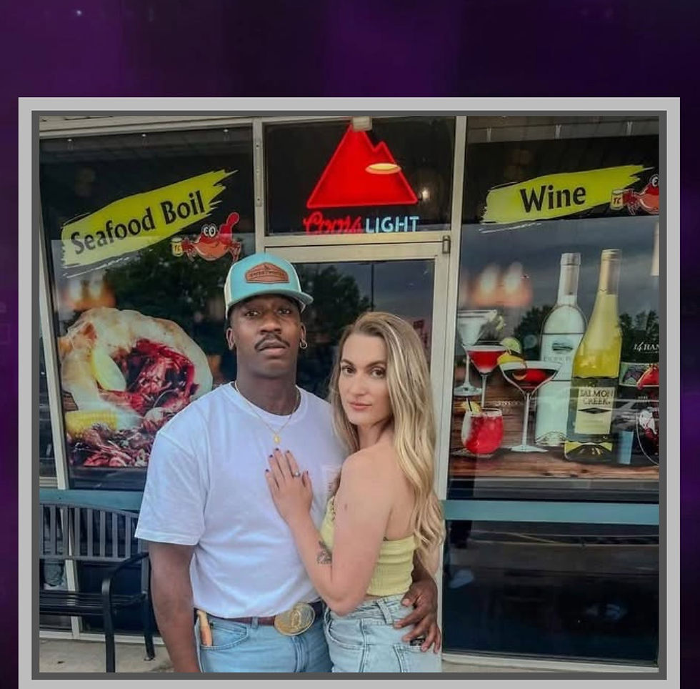 The couple poses outside a venue in Burke County, GA, amid legal and social challenges following a tragic incident.