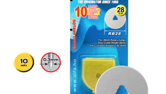 OLFA 28mm Rotary CutterReplacement Blades x 10