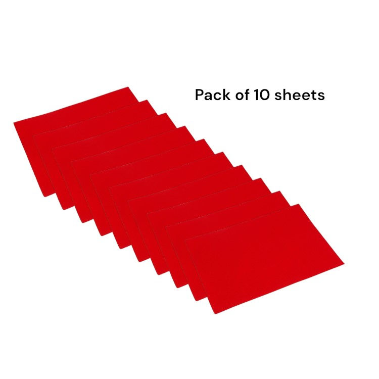 HEXIS A5 210mm x 150mm Red Felt Buffer Sheets x 10