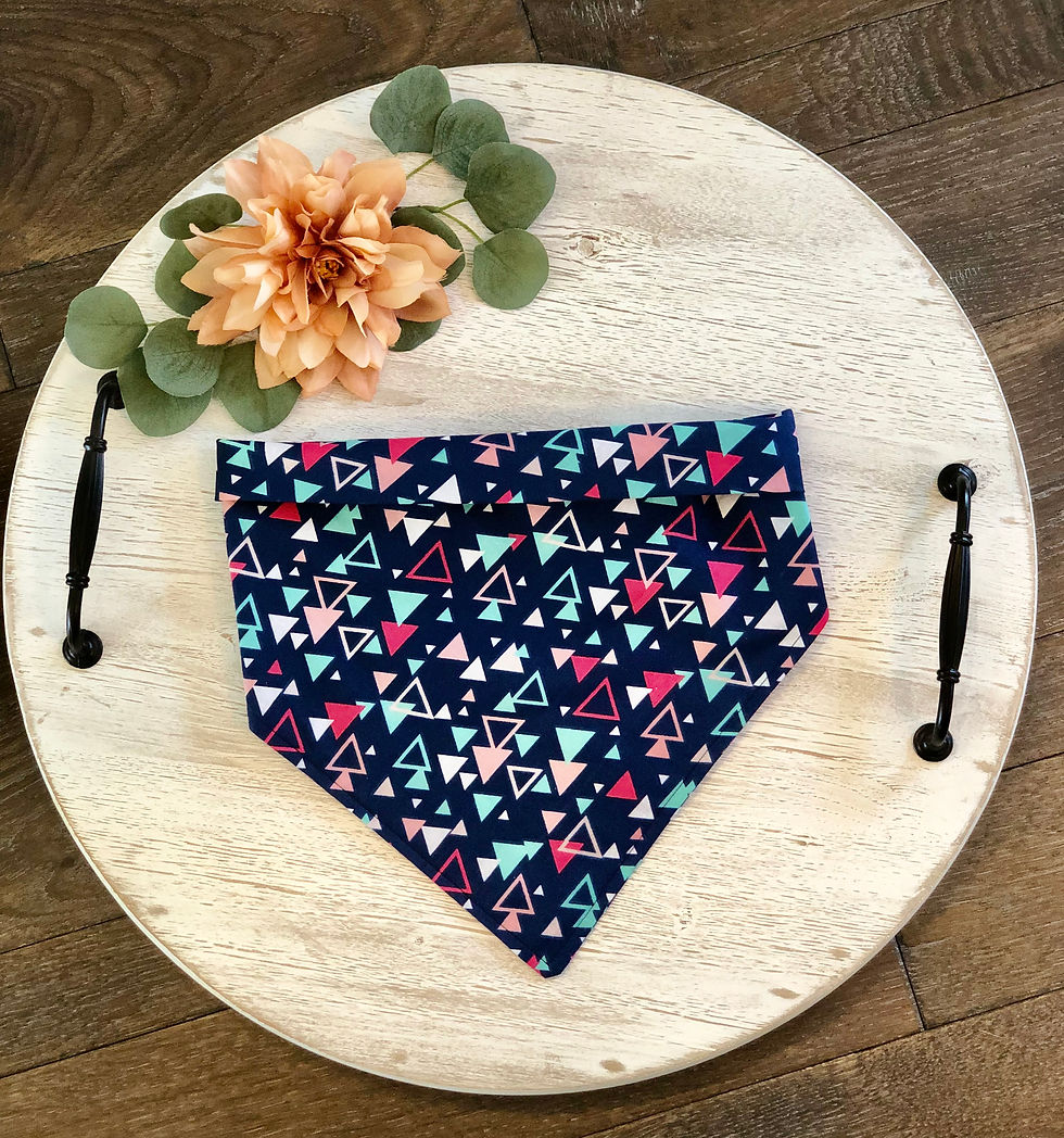 Pet Scarf Navy Triangles