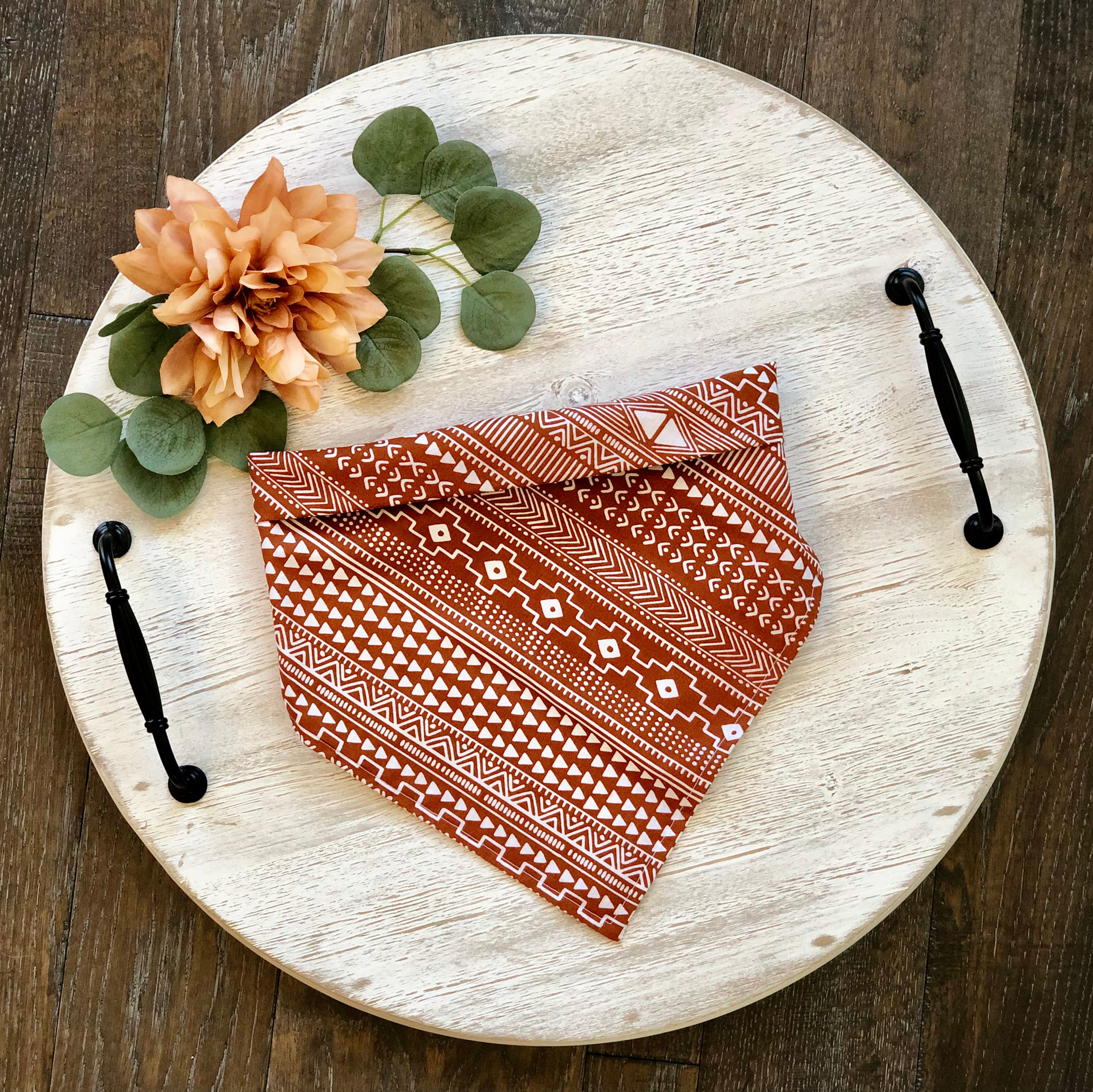 Pet Scarf in Rust Aztec