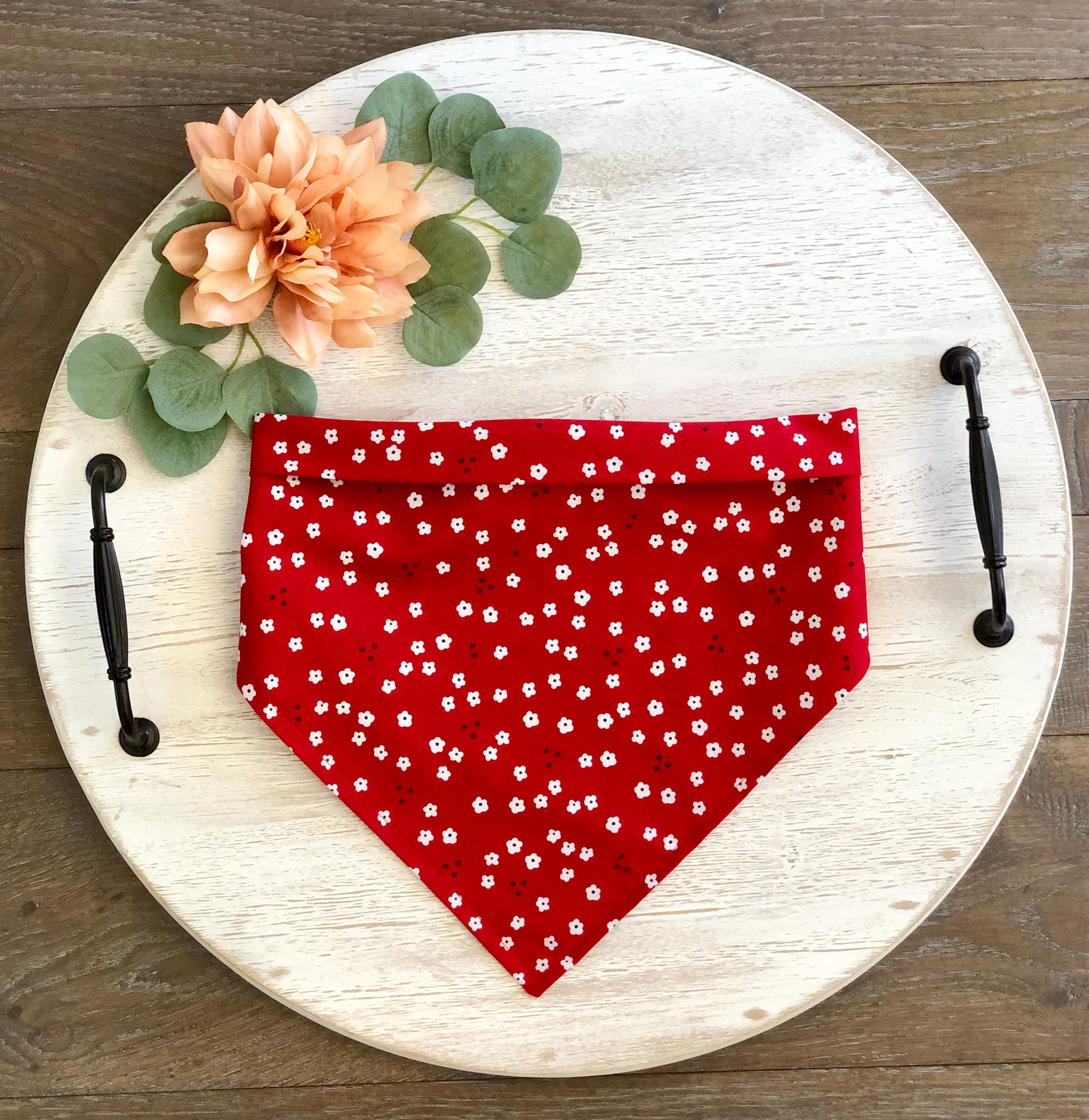 Pet Scarf in Red Daisies