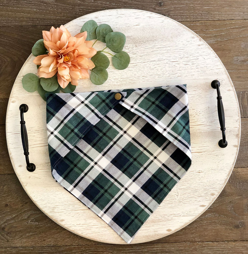 Thumbnail: Pet Scarf in Navy & Green Plaid