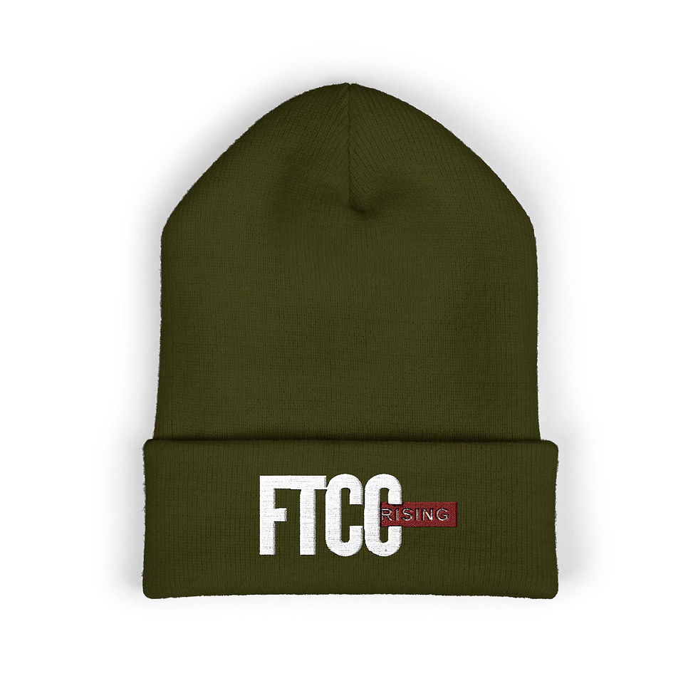 FTCC Embroidered Cuffed Beanie — Minimal Streetwear Knit Hat