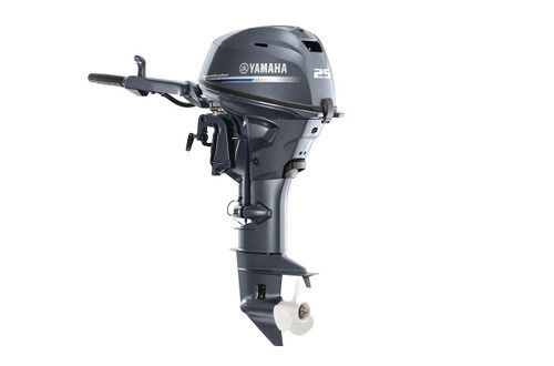 Powerful Yamaha 25HP Portable Outboard Motor, Tiller, Electric/Manual Start, 15