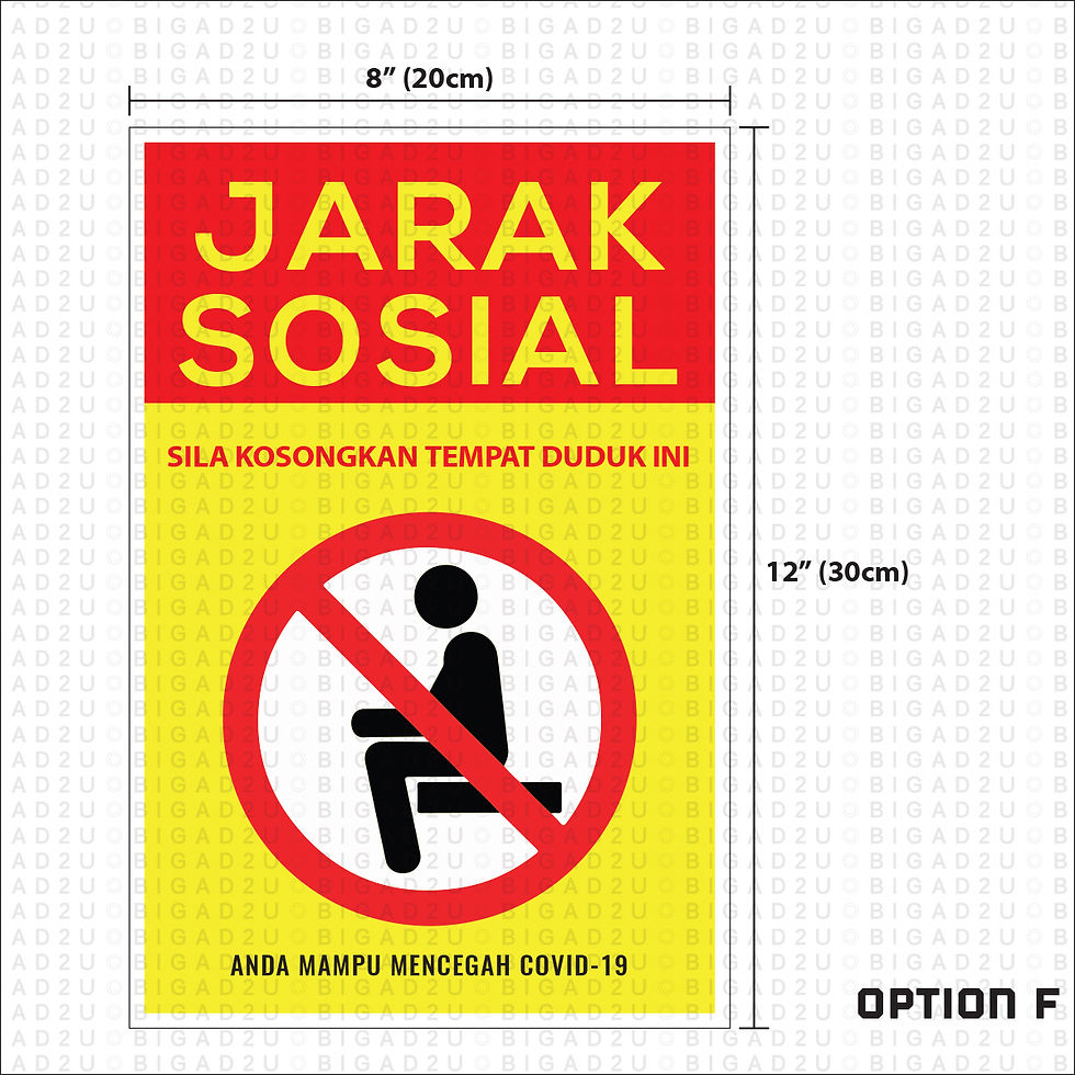 Imej kecil: SOCIAL DISTANCING FOR SEAT & WALL 20cmx30cm 20 pieces per set