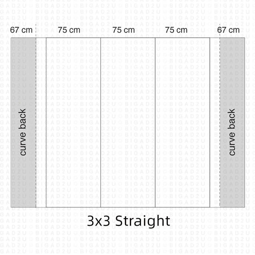 Imej kecil: LB Exclusive Pop Up (Straight) 3x3 *9.5'(W) x 7.5'(H)
