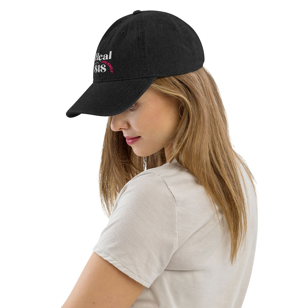 Thumbnail: Heal Yourself Sis Black Denim Hat