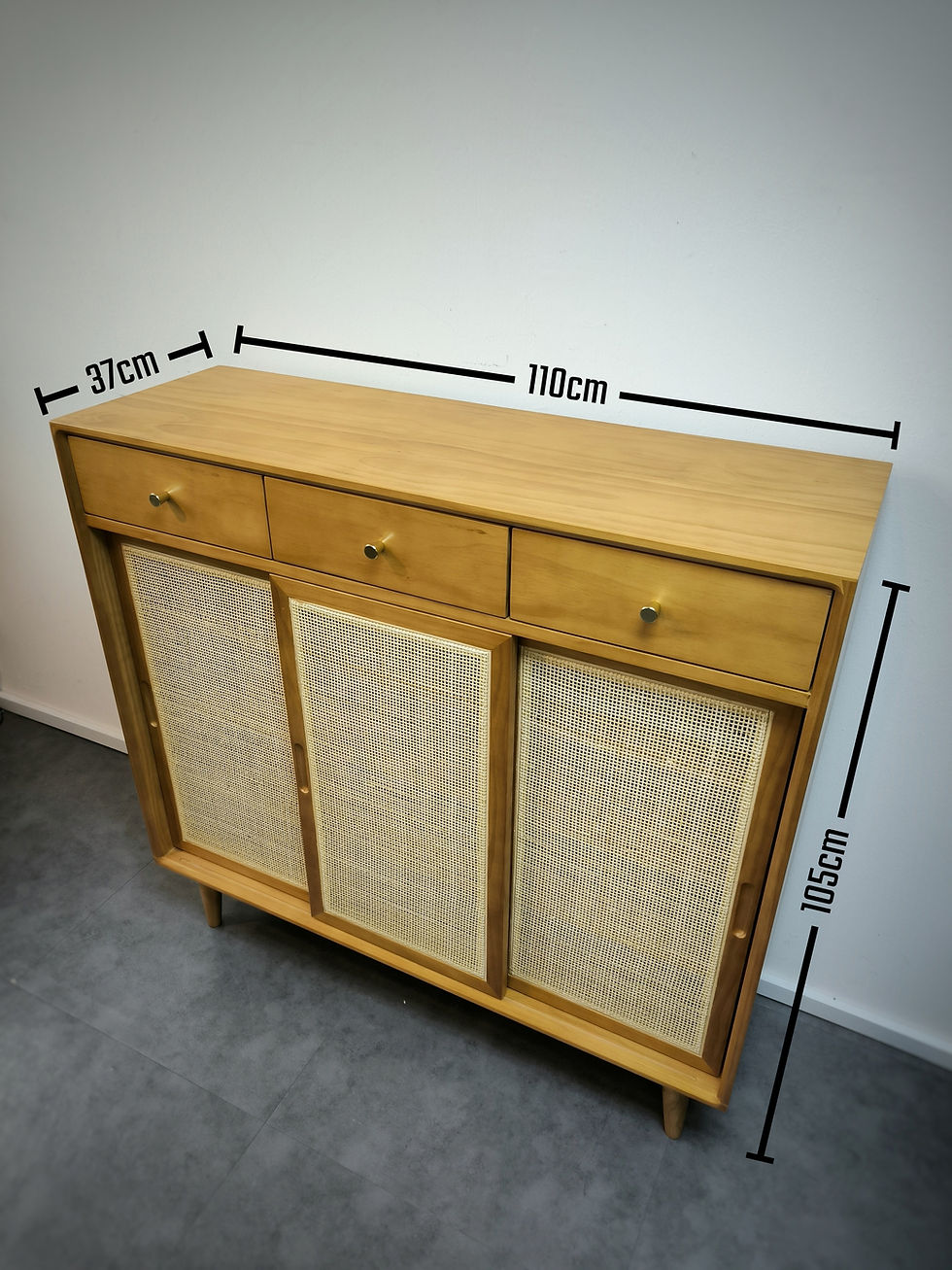 Thumbnail: Japandi Rattan Wood Shoe Cabinet_3D