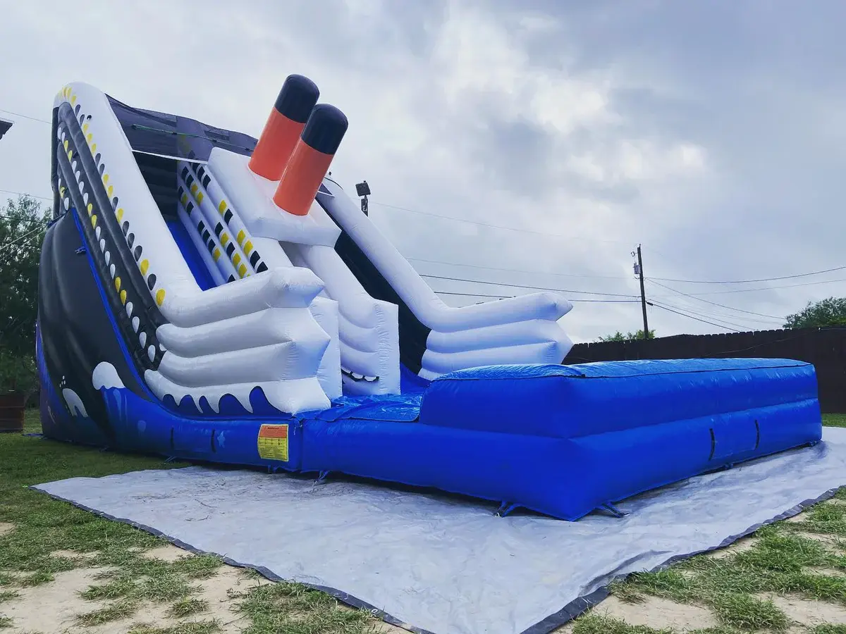 Commercial Titanic Inflatable Water Slide Inflatable Pool Blow Up Double Water S