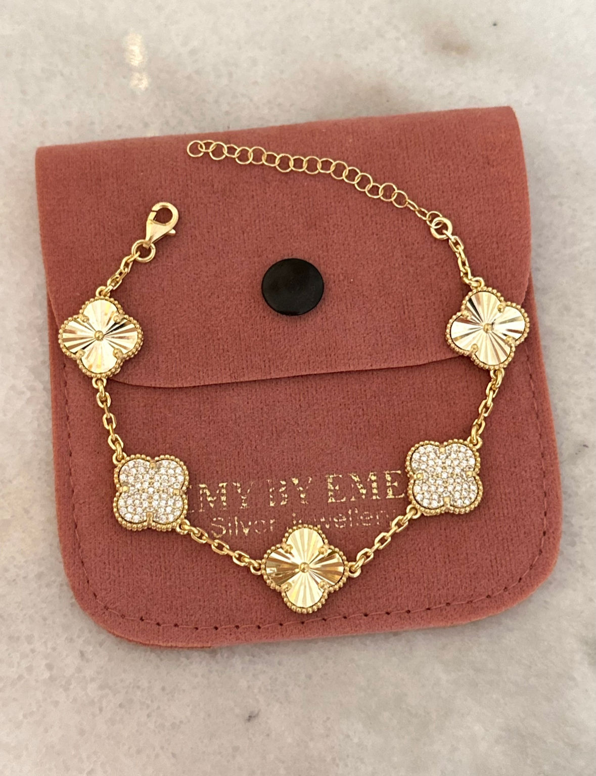 İthal Taşlı Yonca Bileklik 