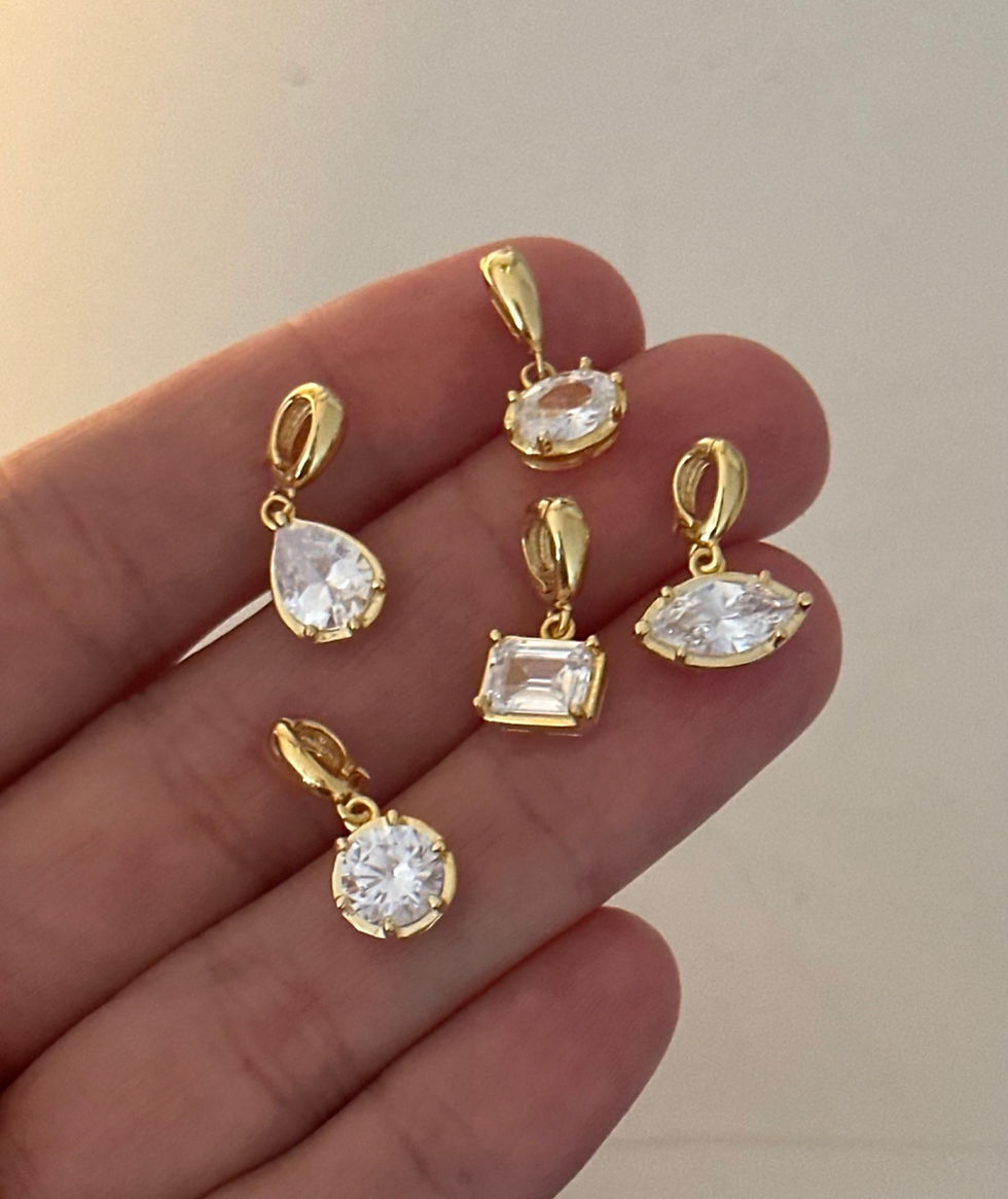 Küçük resim: Oval Kesim Taşlı Kolye Ucu