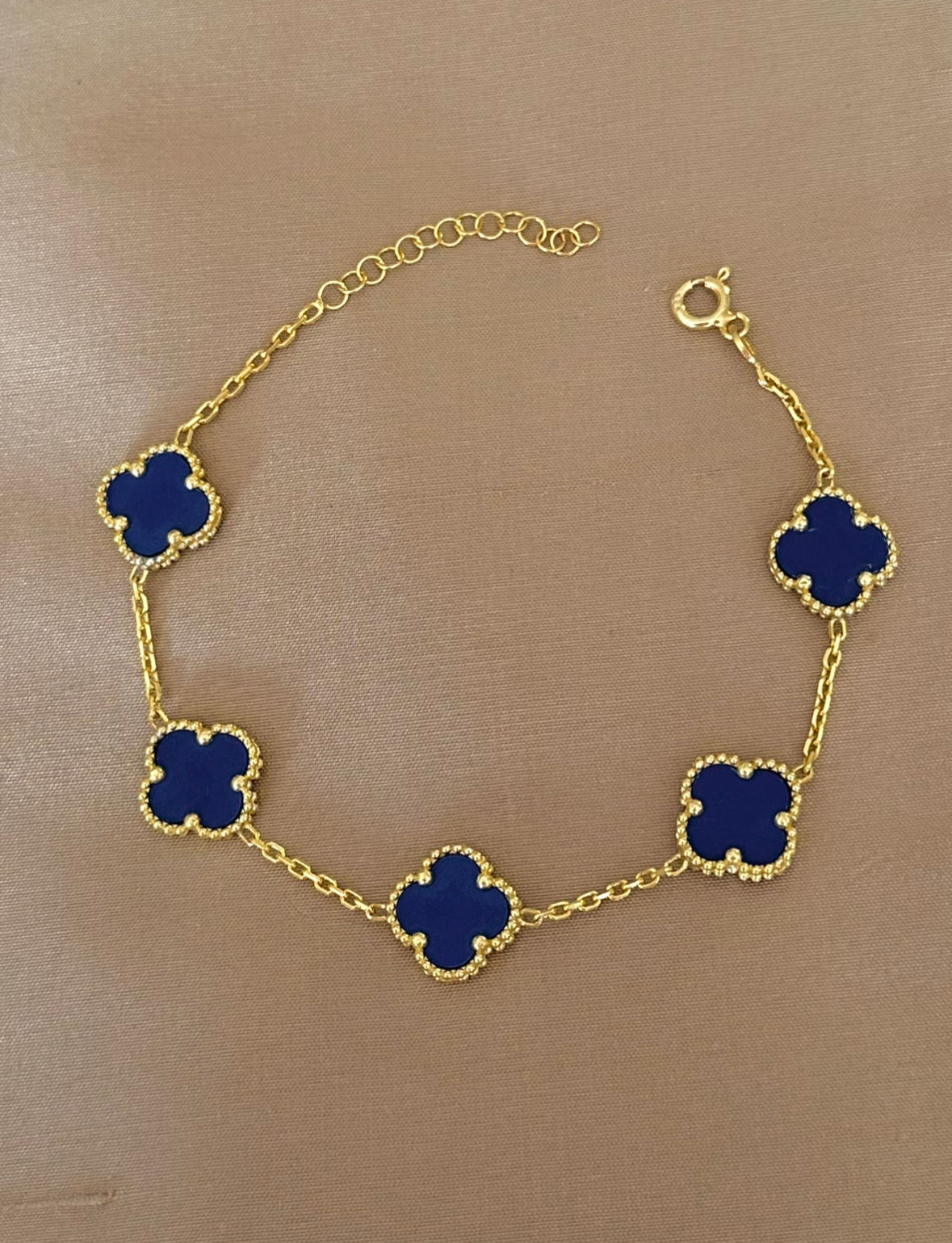 Lacivert Yonca Bileklik
