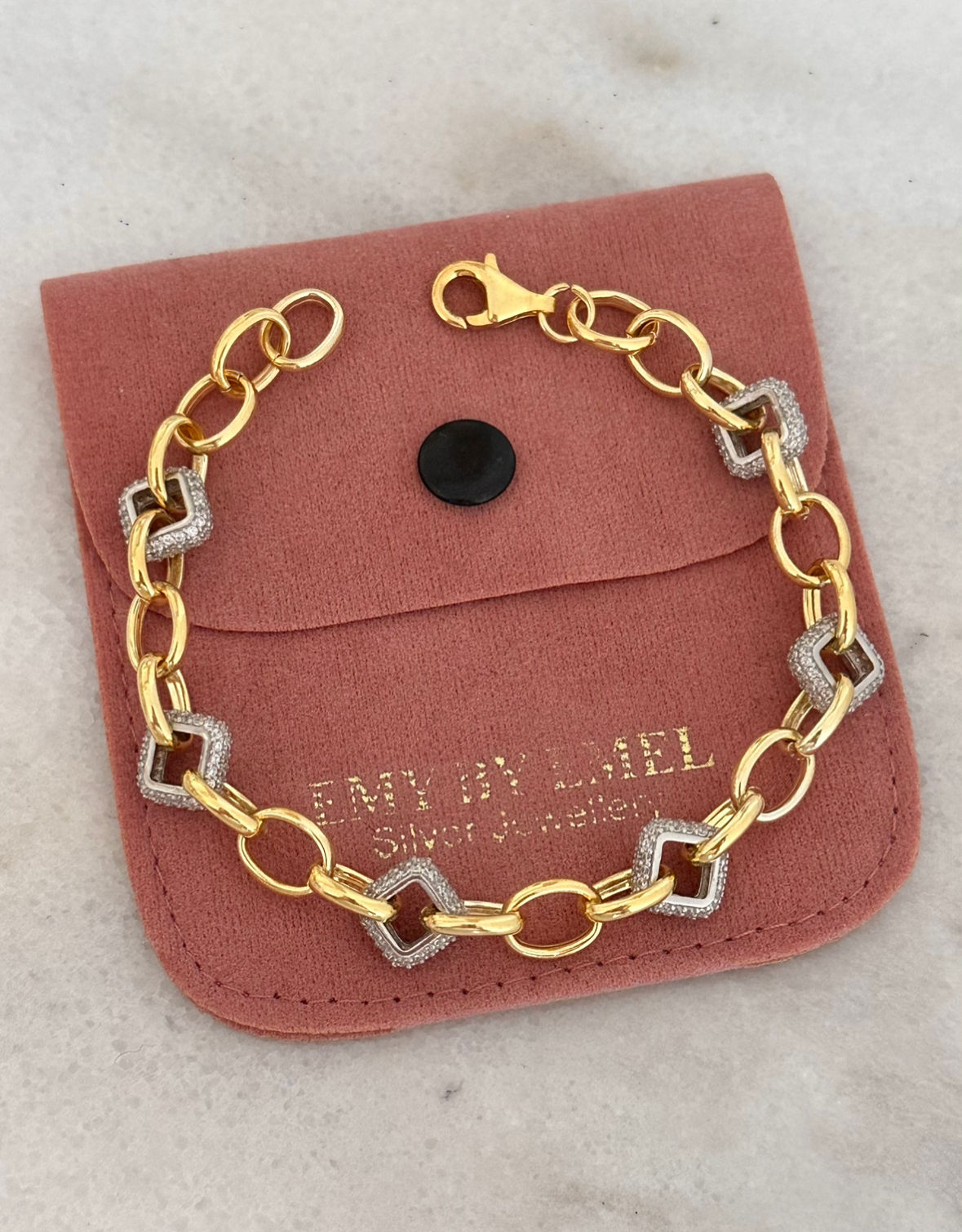 Taşlı Geçme Halka Bileklik 