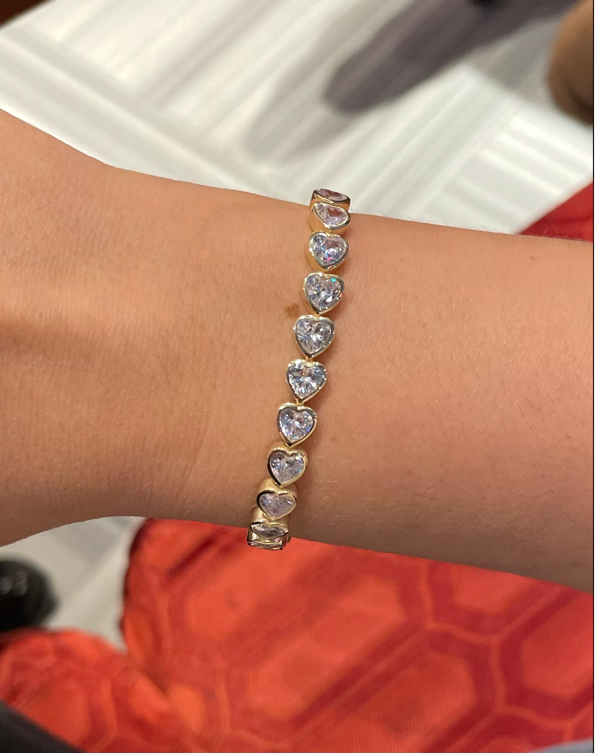 Sıralı Kalp Taşlı Bileklik