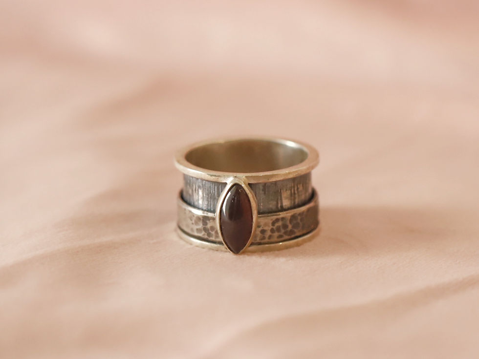 Thumbnail: Garnet Orbit Spinner Ring