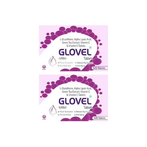 Glovel - Skin brightening tablets with L-Glutathione, Vitamin C (10 counts) 