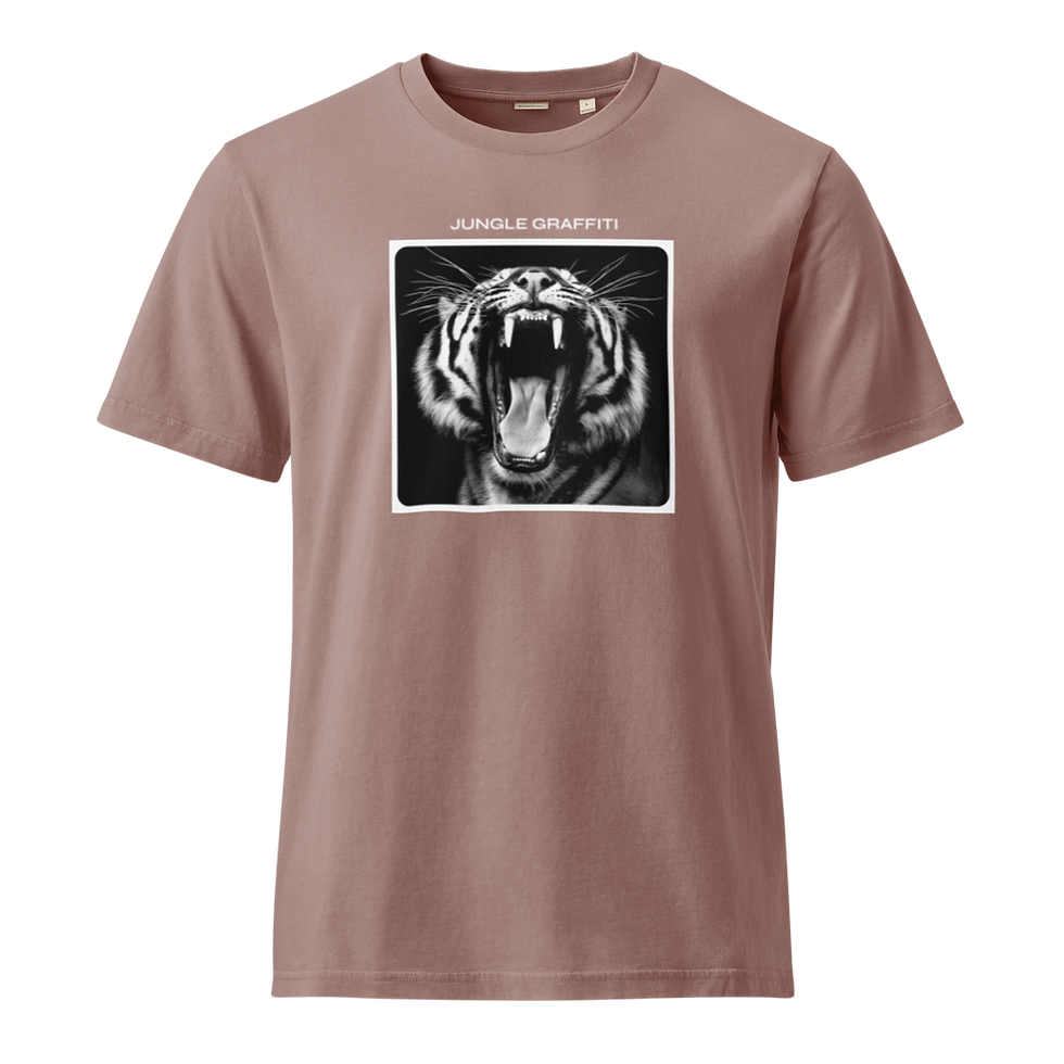 Miniature : T-shirt tigre bio vieux rose imprimé The Last Roar.