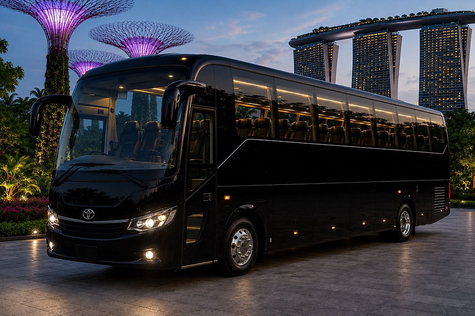 Black 23 seater bus