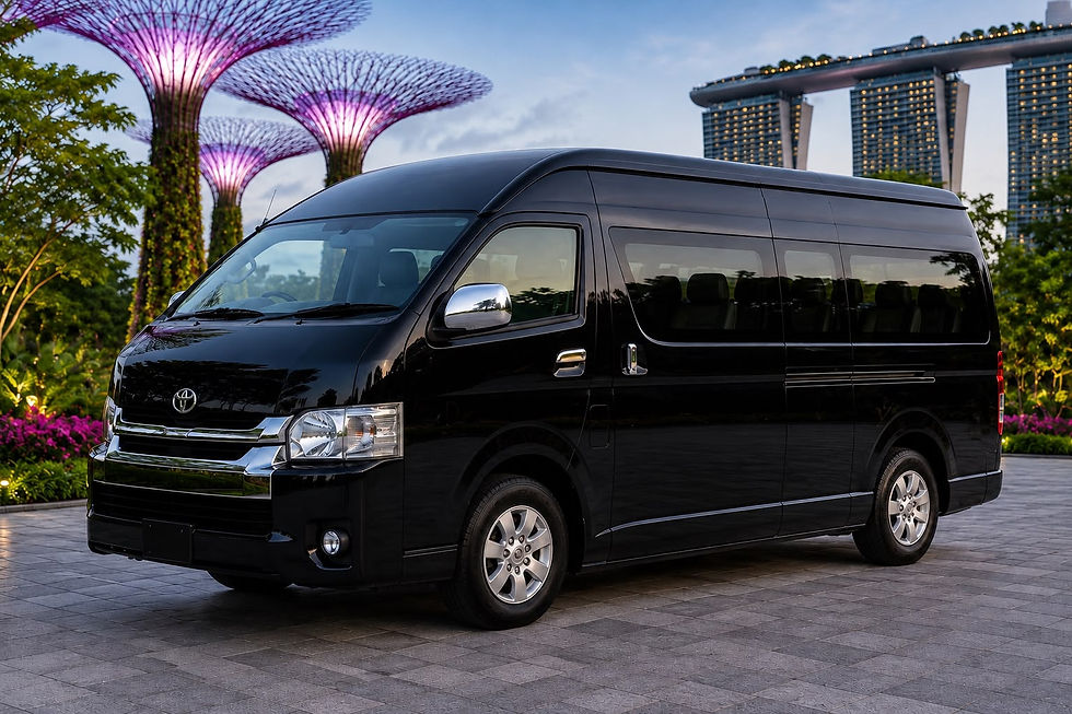 Black Toyota Hiace Combi Van