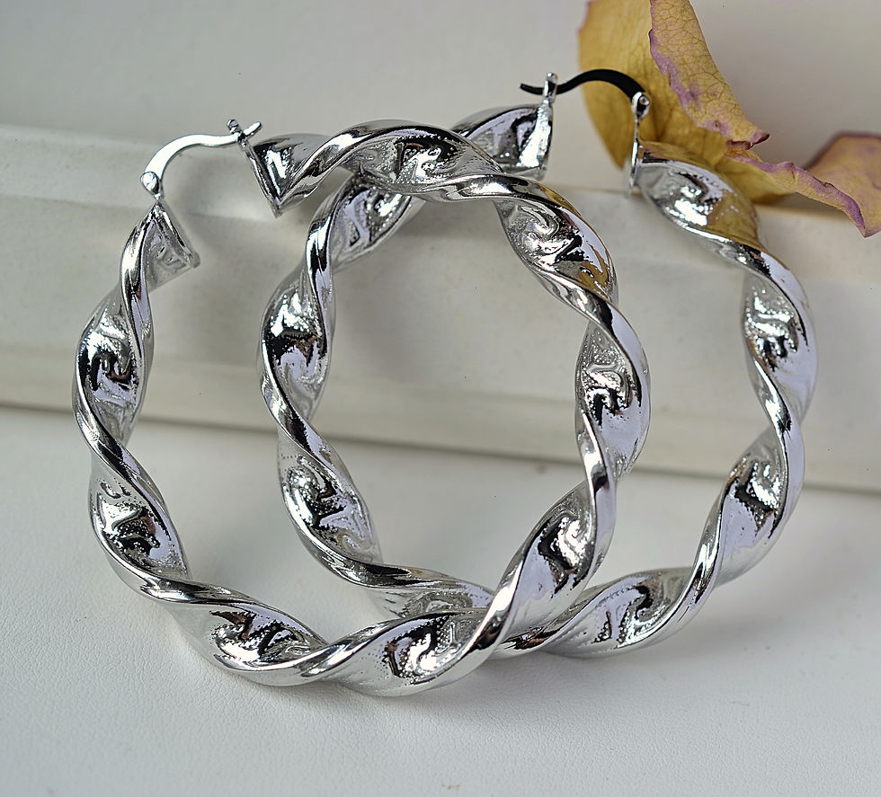 white gold hoop, chunky silver hoop, handmade hoop, thick hoops,