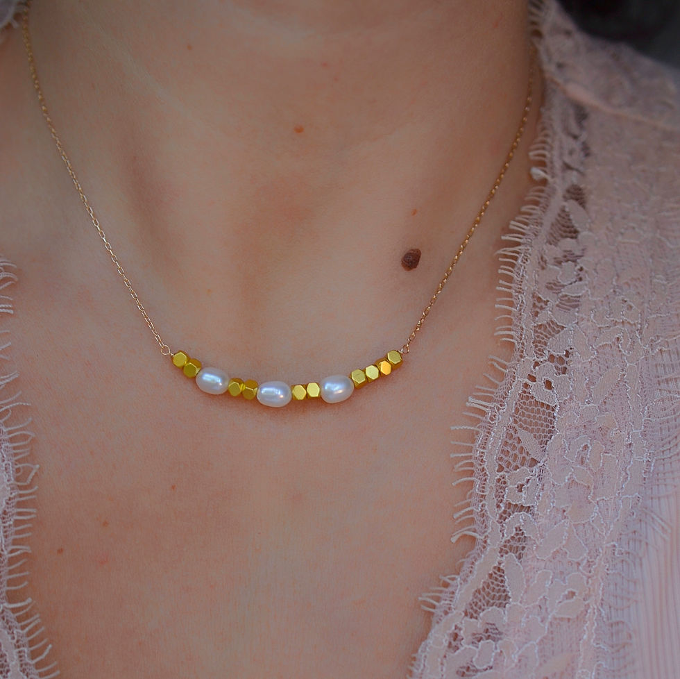 Thumbnail: Morse Code custom 14k gold necklace