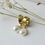 Thumbnail: Dangle large freshwater pearls 18k gold plated earrings.