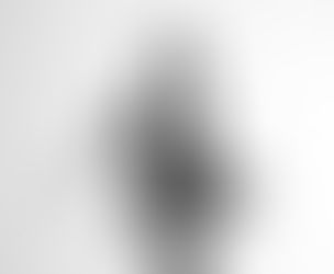 Monochrome of Misuzu in a Miss Santa outfit on a white studio background