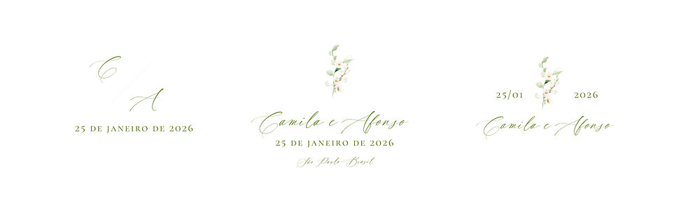 assinatura, monograma, elementos botânicos, identidade visual de casamento