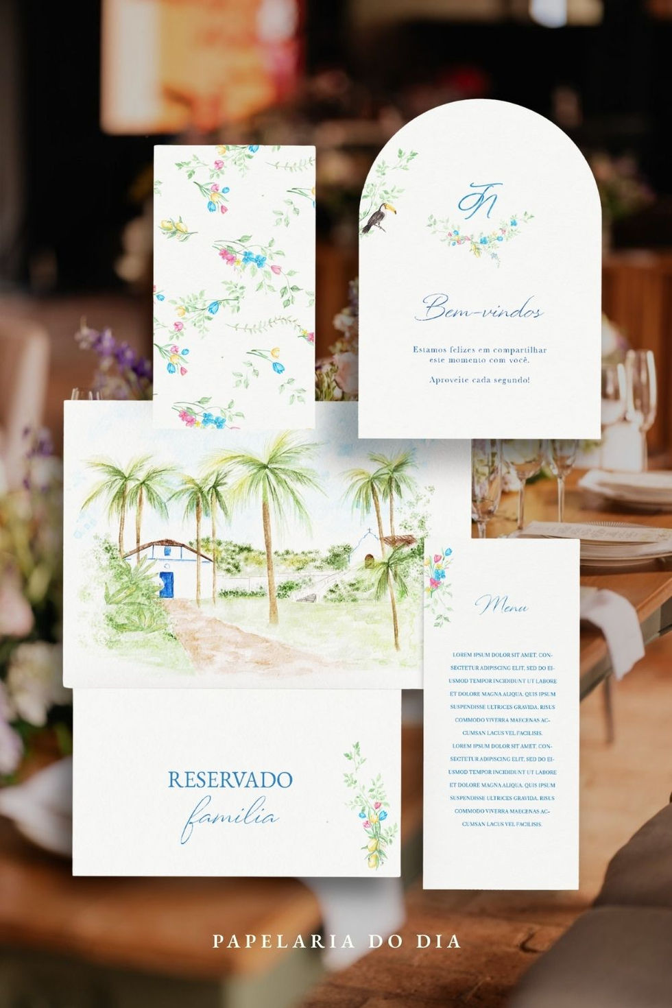 papelaria do dia do casamento